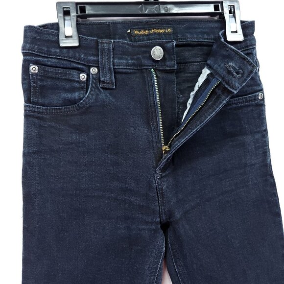 Nudie Jeans Womens Size 27X34 Skinny Mid Rise Slimming Stretch Faded Blue - Picture 6 of 15
